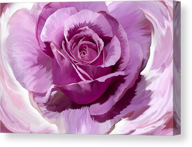Rose Canvas Print featuring the photograph Painted Purple Rose by Phyllis Denton