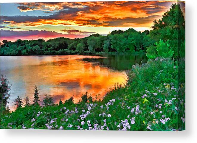 Sunset Canvas Print featuring the photograph Painted Sunset by William Jobes