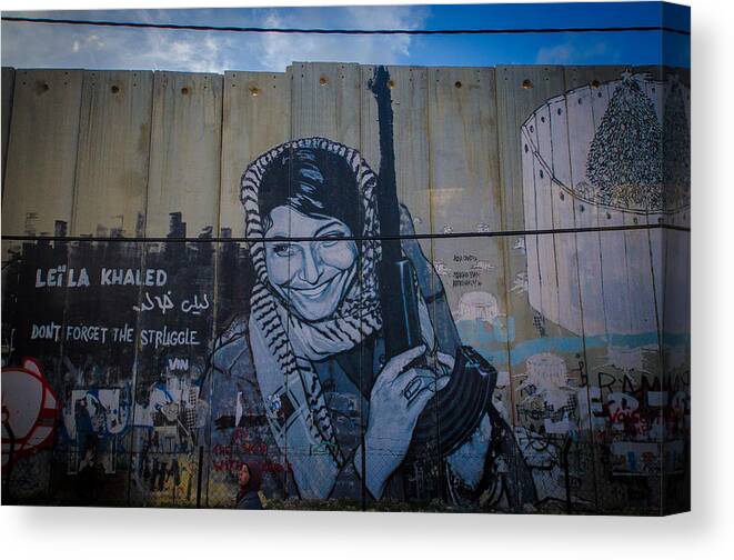 Palestine Canvas Print featuring the photograph Palestinian Graffiti by David Morefield