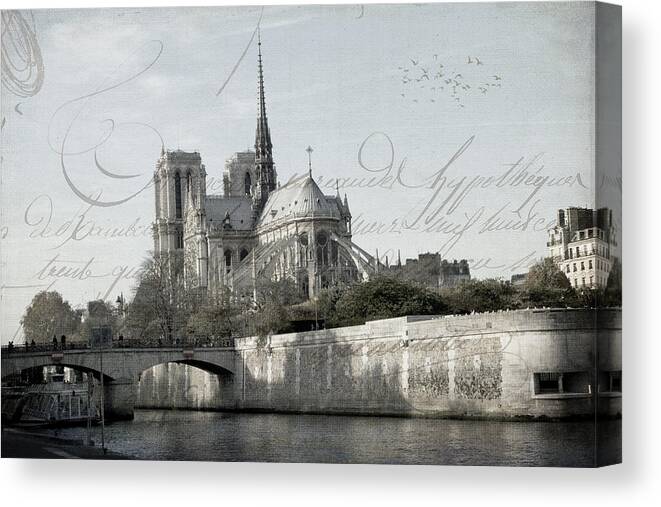 Evie Canvas Print featuring the photograph Paris History by Evie Carrier