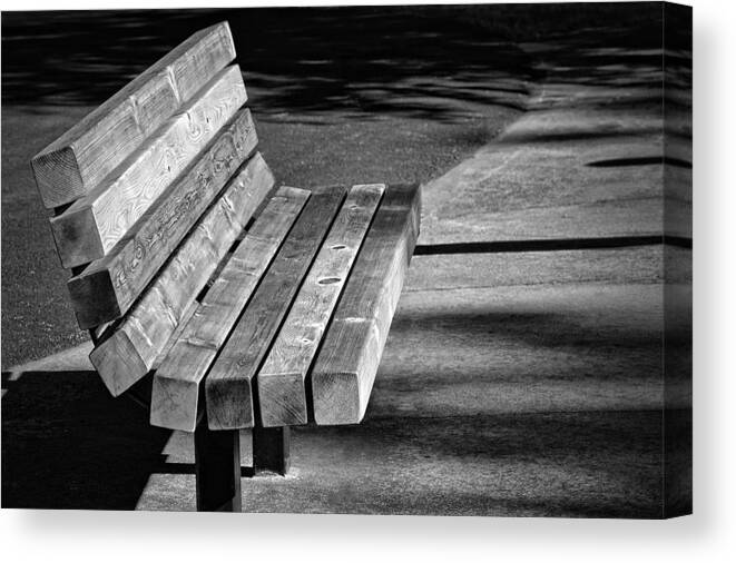 Photography Canvas Print featuring the photograph Park Bench by Ludwig Keck