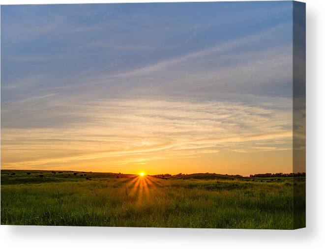 Rural Canvas Print featuring the photograph Pasture at Sunset by Adam Mateo Fierro