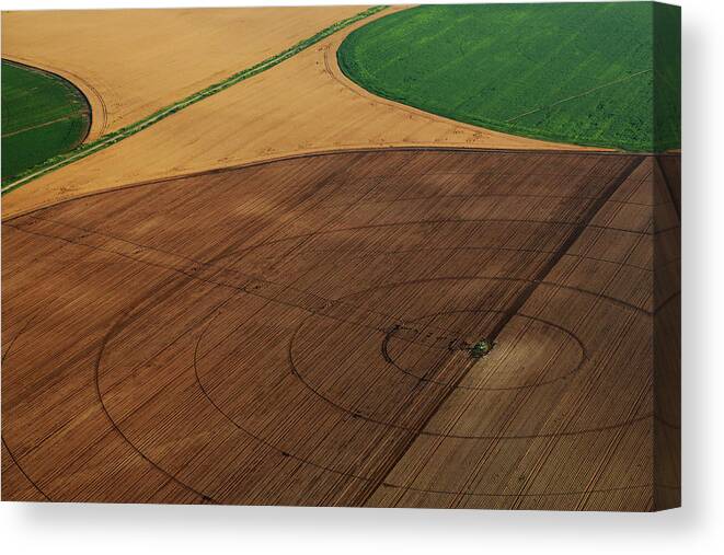 Outdoors Canvas Print featuring the photograph Patchwork Landscape, Croatia, Slavonia by Lumi Images/romulic-stojcic