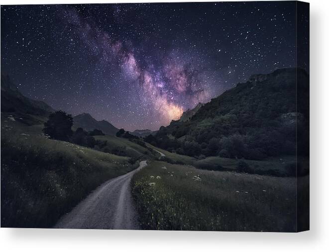 Landscape Canvas Print featuring the photograph Path To The Stars by Carlos F. Turienzo