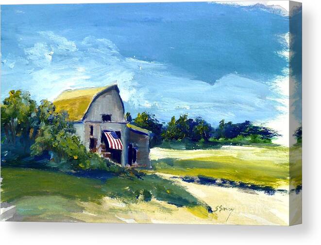 Barn Canvas Print featuring the painting Patriot by Sally Simon