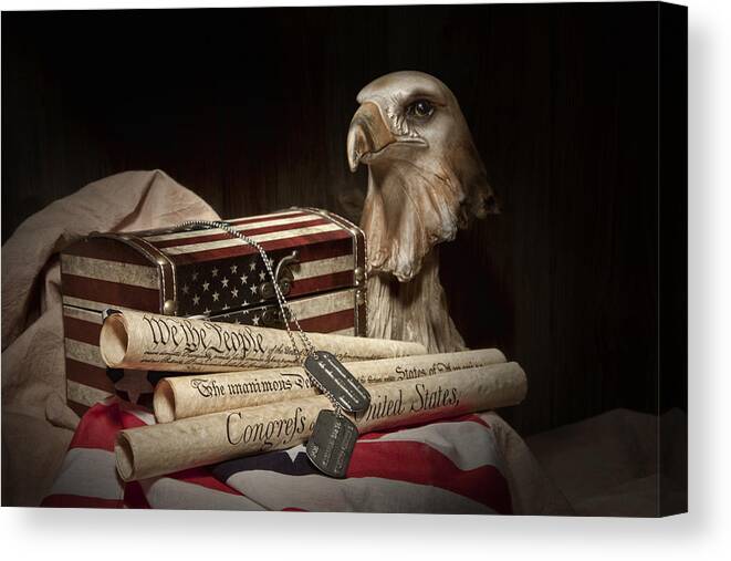 Eagle Canvas Print featuring the photograph Patriotism by Tom Mc Nemar