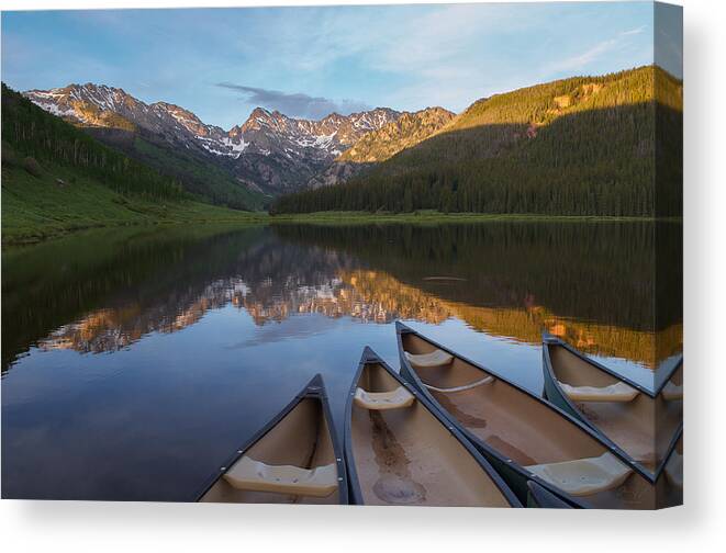 Colorado Canvas Print featuring the photograph Peaceful Evening in the Rockies by Aaron Spong