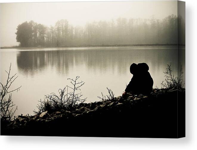 Water Canvas Print featuring the photograph Peaceful Fog by Jessica Brown