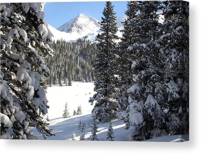Colorado Canvas Print featuring the photograph Peak Peek by Eric Glaser