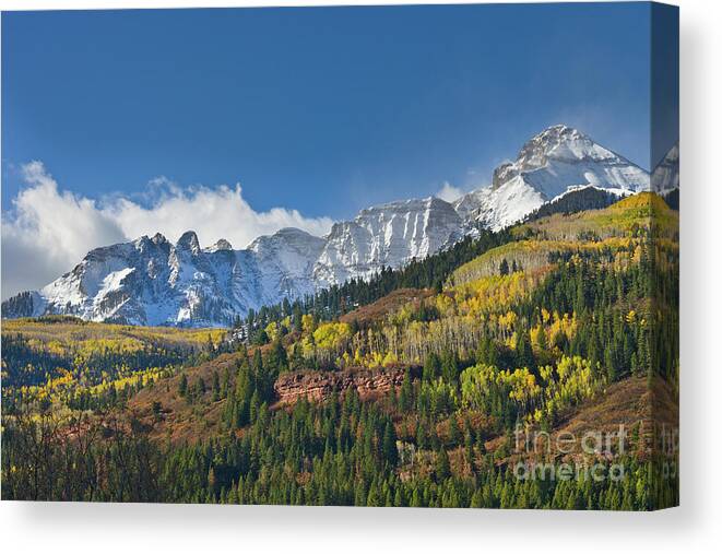 00559222 Canvas Print featuring the photograph Peaks After First Snow Rockies by Yva Momatiuk John Eastcott