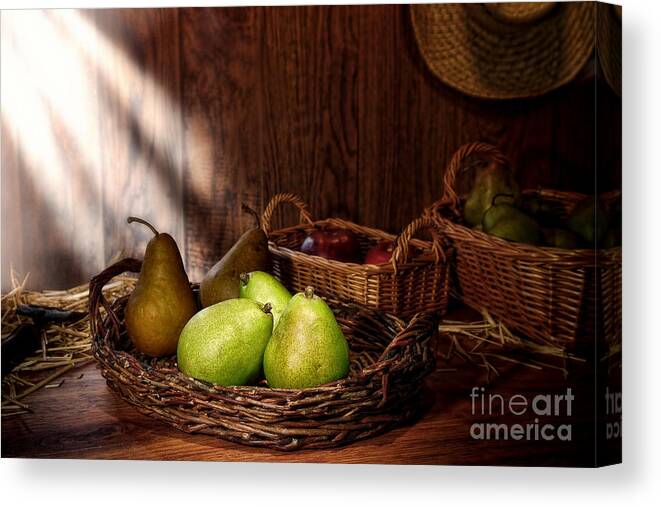 Pears Canvas Print featuring the photograph Pears at the Old Farm Market by Olivier Le Queinec