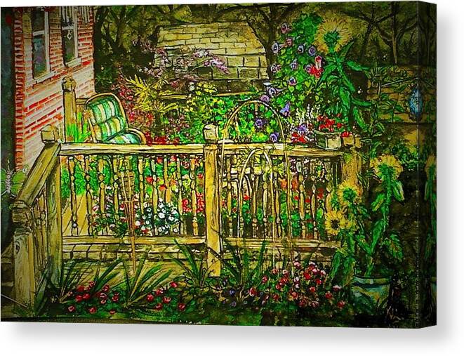Garden Canvas Print featuring the painting Peggy's Paradise by Alexandria Weaselwise Busen
