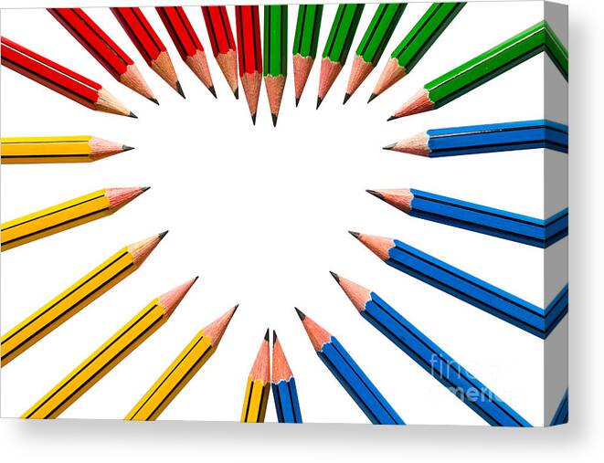 Background Canvas Print featuring the photograph Pencils by Tosporn Preede
