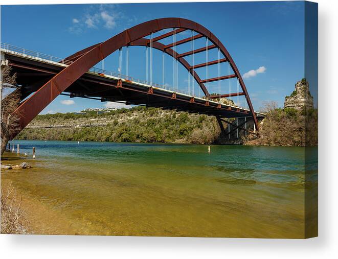 Photography Canvas Print featuring the photograph Pennybacker 360 Bridge, Austin, Texas by Panoramic Images