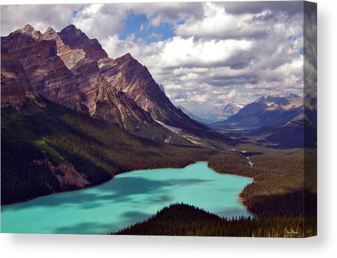 Jeremy Rhoades Canvas Print featuring the photograph Peyto Lake August by Jeremy Rhoades
