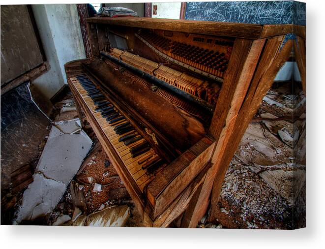 Piano Canvas Print featuring the photograph Piano lessons by Jonathan Davison