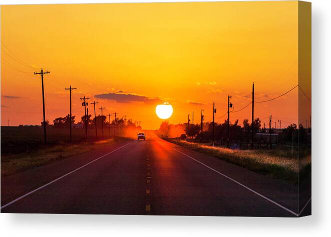 Saturated Color Canvas Print featuring the photograph Pickup Truck At Sunset On West Texas by Dszc