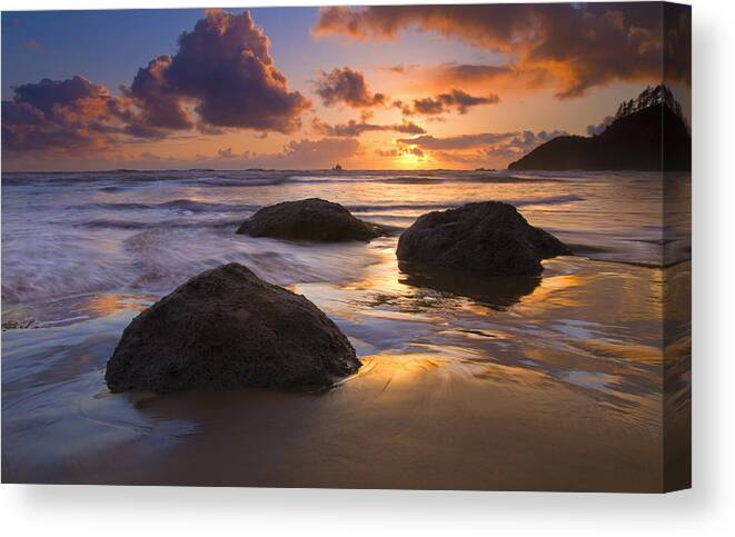 Sunset Canvas Print featuring the photograph Pieces of Eight by Michael Dawson