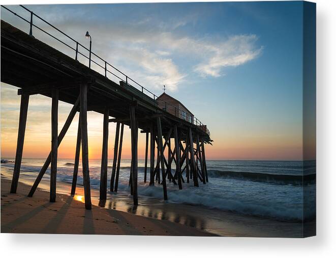 New Jersey Canvas Print featuring the photograph Pier Side by Kristopher Schoenleber