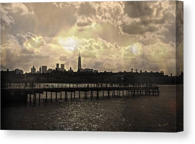 Manhattan Canvas Print featuring the photograph Pier View 1 by Madeline Ellis