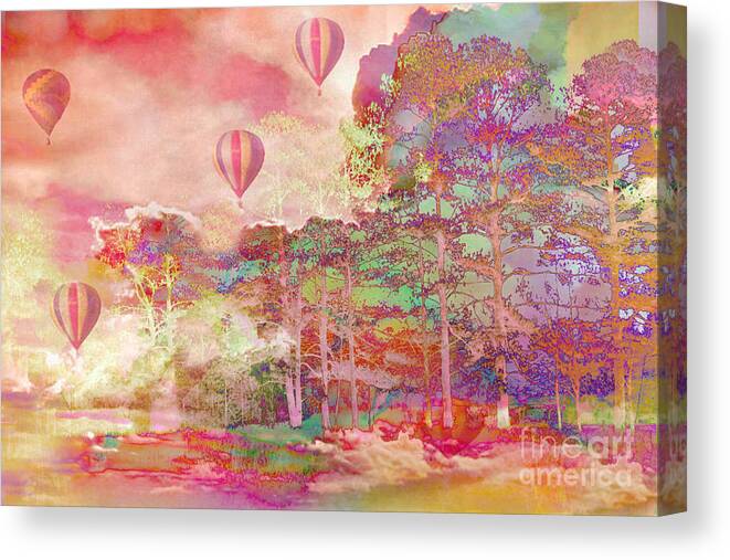 Strippen Ver weg emulsie Pink Hot Air Balloons Abstract Nature Pastels - Dreamy Pastel Balloons  Canvas Print / Canvas Art by Kathy Fornal - Fine Art America