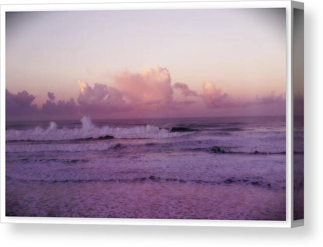 Pink Sunset Canvas Print featuring the photograph Pink Sunset 1 by Bonnie Bruno