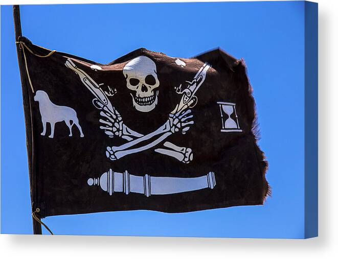 Pirate flag with skull and pistols canvas print by Garry Gay. &...