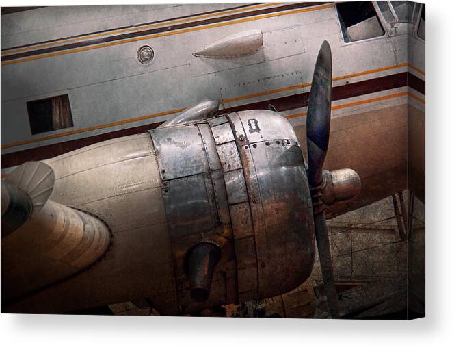 Plane Canvas Print featuring the photograph Plane - A little rough around the edges by Mike Savad
