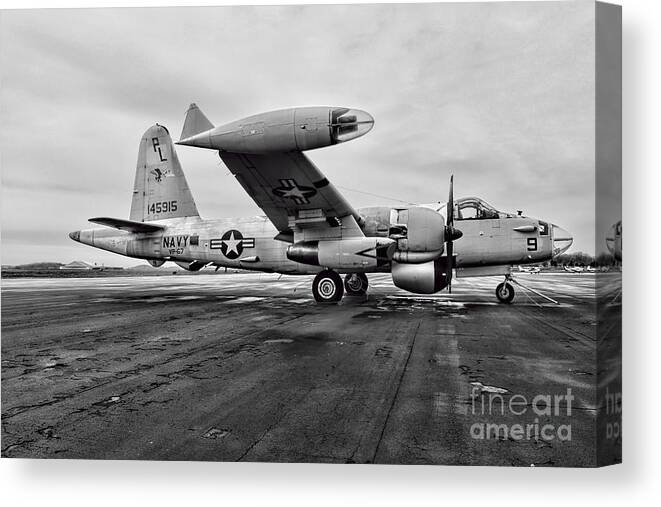 Paul Ward Canvas Print featuring the photograph Plane - P2V-7 Neptune Aircraft by Paul Ward