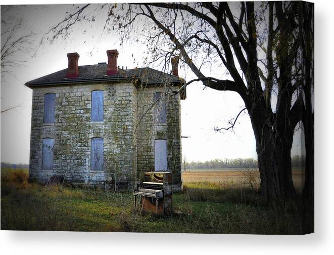 Limestone House Canvas Print featuring the photograph Play Me A Memory by Jean Hutchison