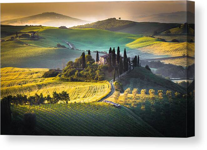 Podere Belvedere Canvas Print featuring the photograph Podere Belvedere by Stefano Termanini