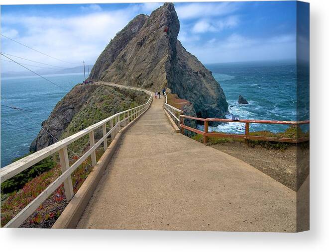 Point Bonita Canvas Print featuring the photograph Point Bonita Lighthouse by Robin Mayoff