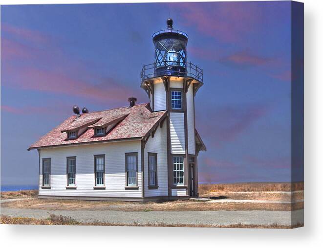 Lighthouse Canvas Print featuring the photograph Point Cabrillo by Kandy Hurley