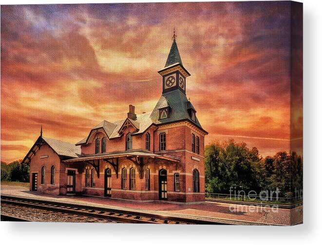 Point Of Rocks Train Station Canvas Print featuring the photograph Point of Rocks Train Station by Lois Bryan
