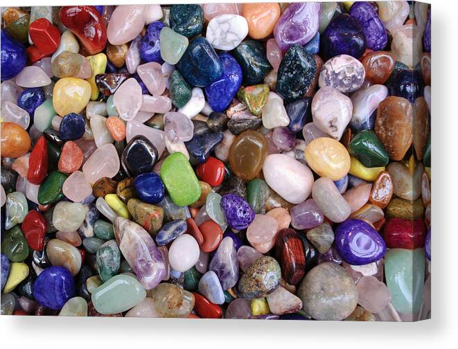 Gem Canvas Print featuring the photograph Polished Gemstones by Tikvah's Hope