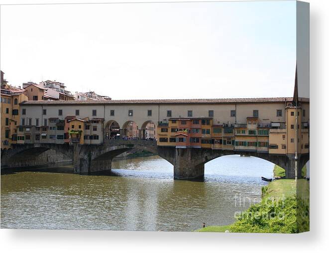 Ponte Vecchio Canvas Print featuring the photograph Ponte Vecchio I by Christiane Schulze Art And Photography