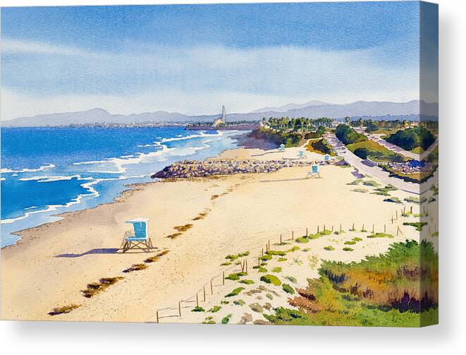 Ponto Canvas Print featuring the painting Ponto Beach Carlsbad California by Mary Helmreich