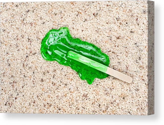 Popsicle Canvas Print featuring the photograph Popsicle dropped on carpet by Joe Belanger