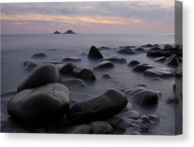 Porth Nanven Canvas Print featuring the photograph Porth Nanven in Cornwall by Pete Hemington