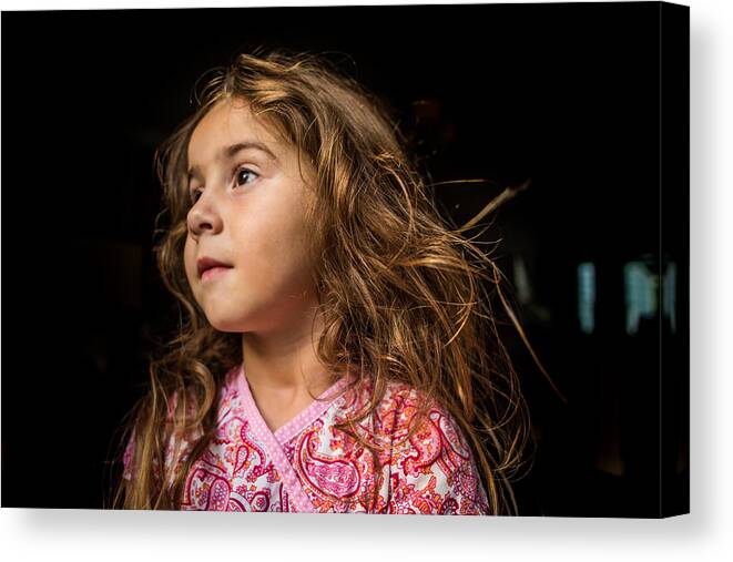 Child Canvas Print featuring the photograph Portrait of a young girl. by Fran Polito