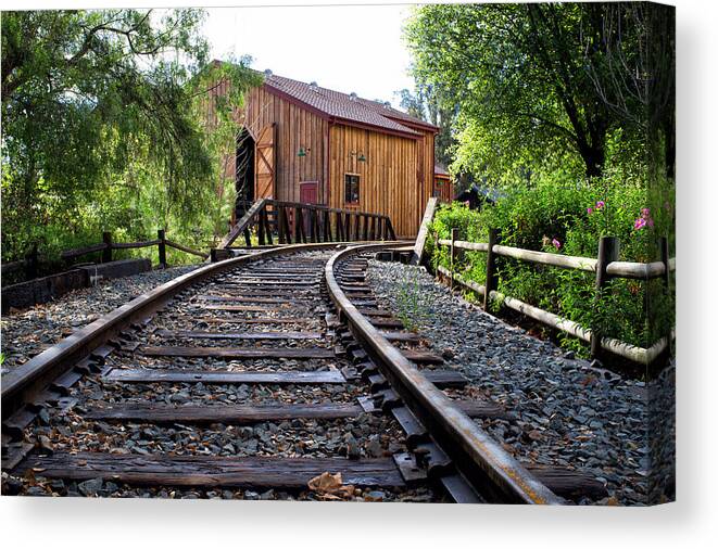 Poway Canvas Print featuring the photograph Poway Train Tracks by Tanya Harrison