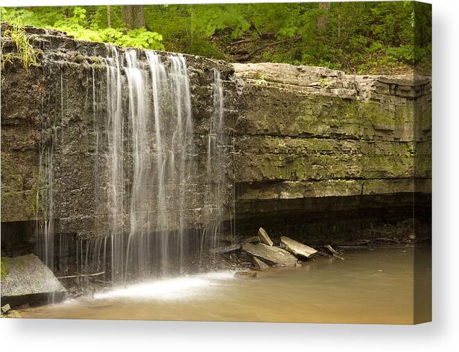 Waterfall Canvas Print featuring the photograph Prairie Creek Falls 6 by John Brueske