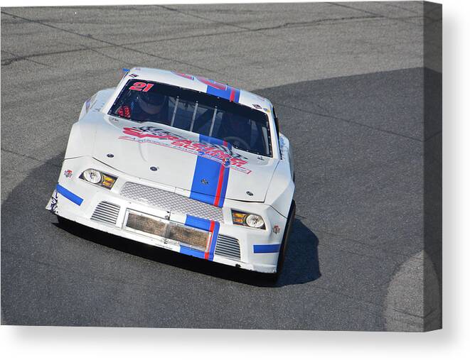Race Canvas Print featuring the photograph Pro Late Model 21 by Mike Martin