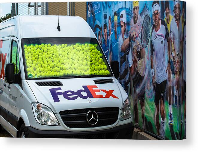 Atp Canvas Print featuring the photograph Promotion during the ATP trophy in Stuttgart - Germany by Frank Gaertner