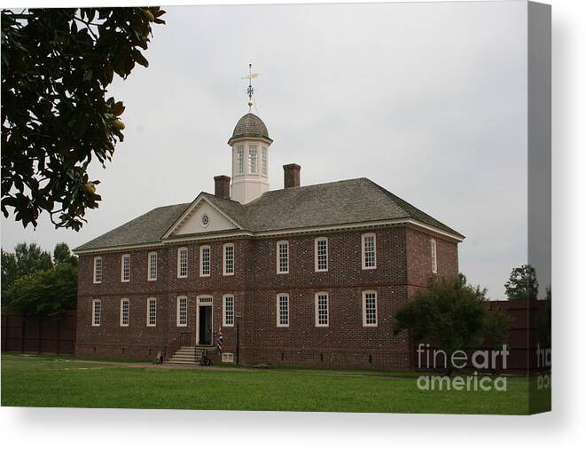 Building Canvas Print featuring the photograph Public Hospital Colonial Williamsburg by Christiane Schulze Art And Photography