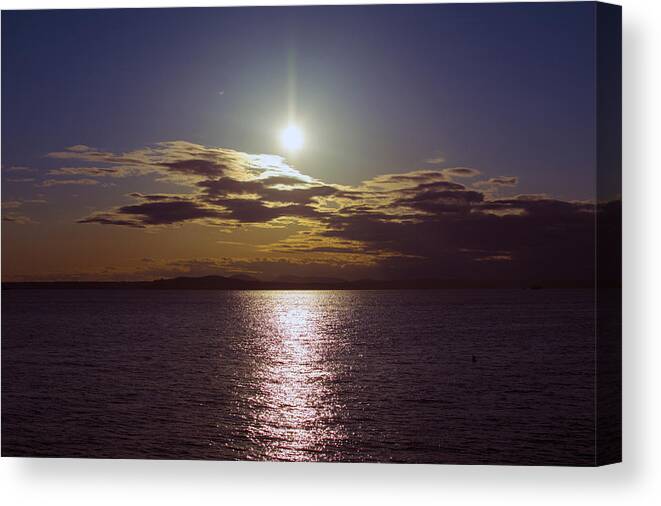 Puget Sound Canvas Print featuring the photograph Puget Sound Shimmer by Michael DeMello