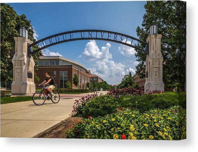 Indiana Canvas Print featuring the photograph Purdue University by Ron Pate