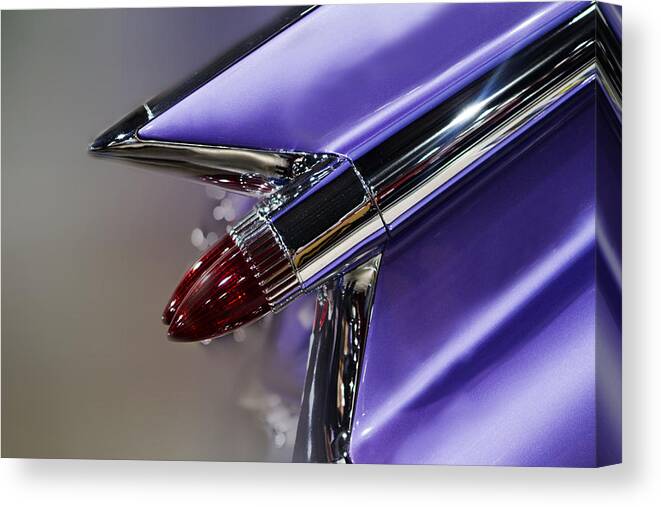 Cadillac Canvas Print featuring the photograph Purple Fin by Rebecca Cozart