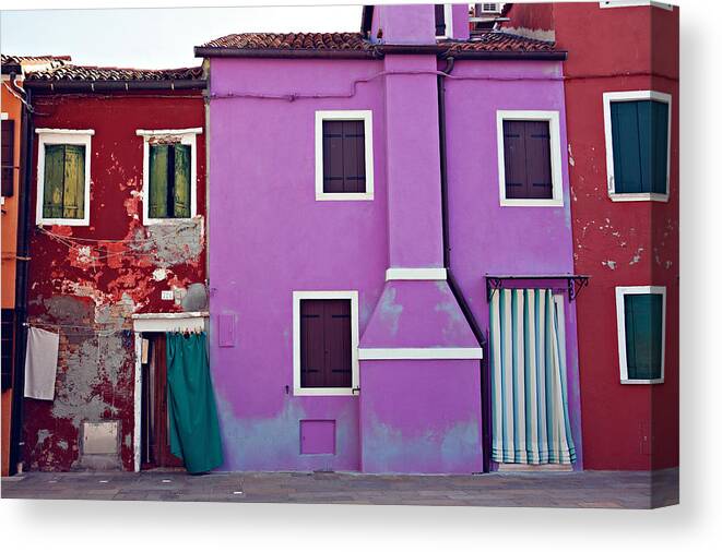 Italy Canvas Print featuring the photograph Purple House by Kim Fearheiley