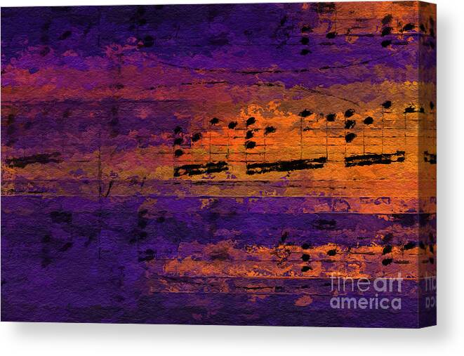 Music Canvas Print featuring the digital art Purple Phrase 2 by Lon Chaffin